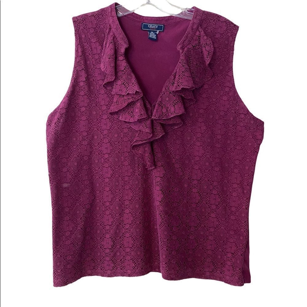 Chaps Womans Lace Sleeveless Top